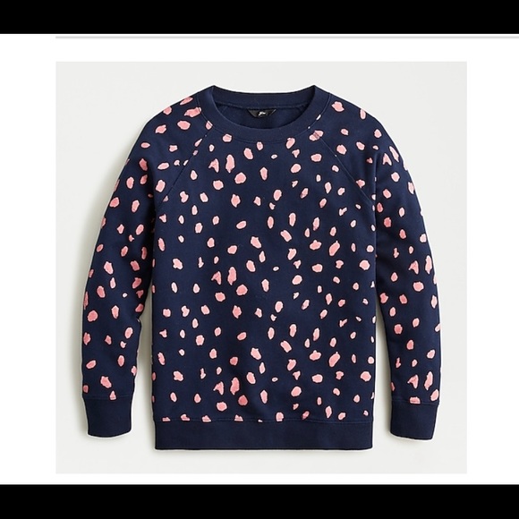 J. Crew Factory Tops - J Crew terry sweatshirt in painter's leopard print